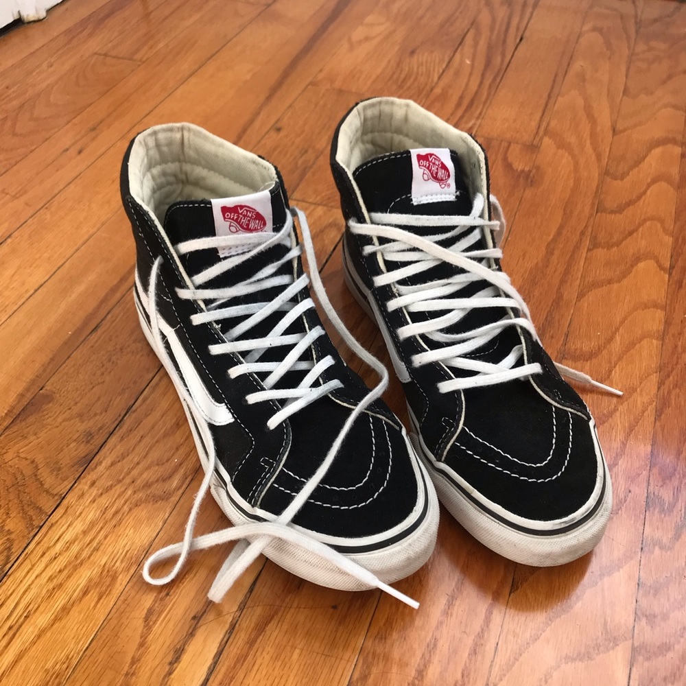 vans black high tops size 9